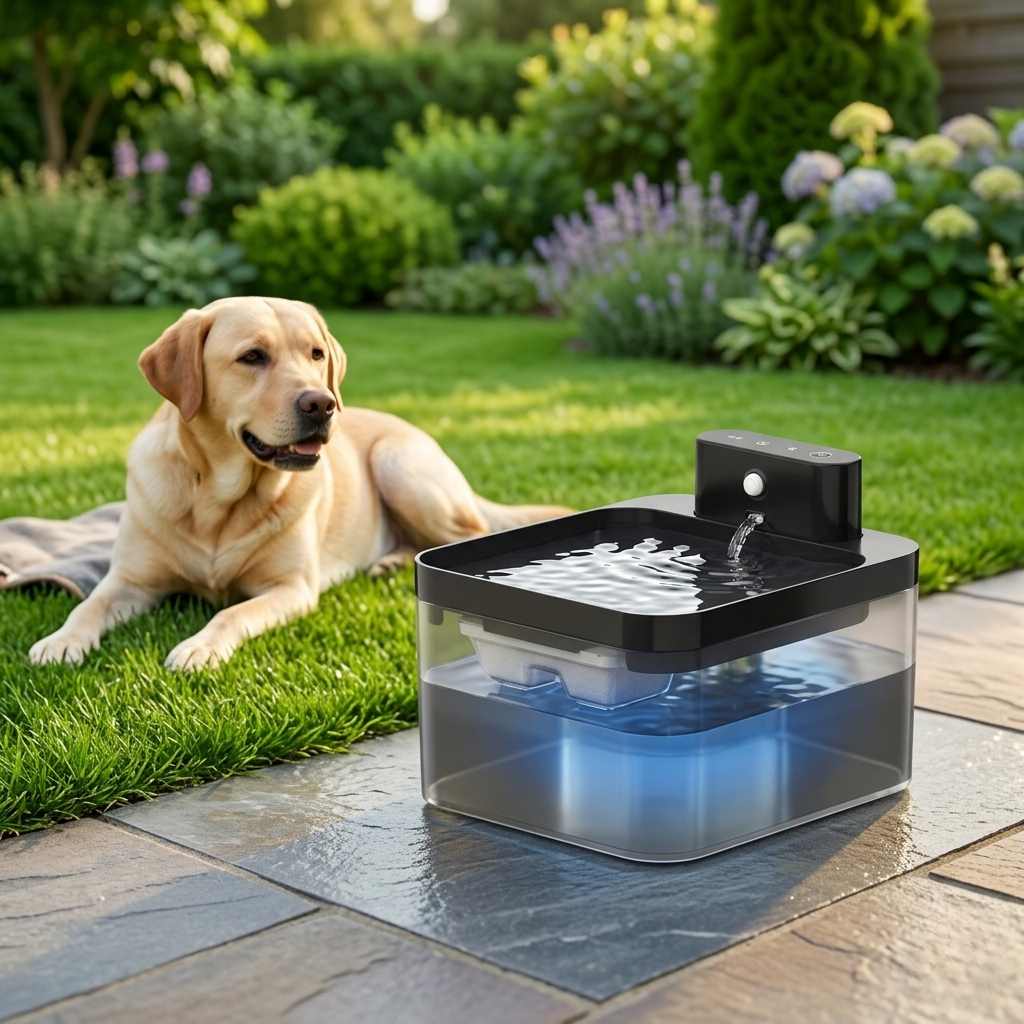 Lumo – Kabelloser Haustier-Trinkbrunnen mit infrarot-Sensor
