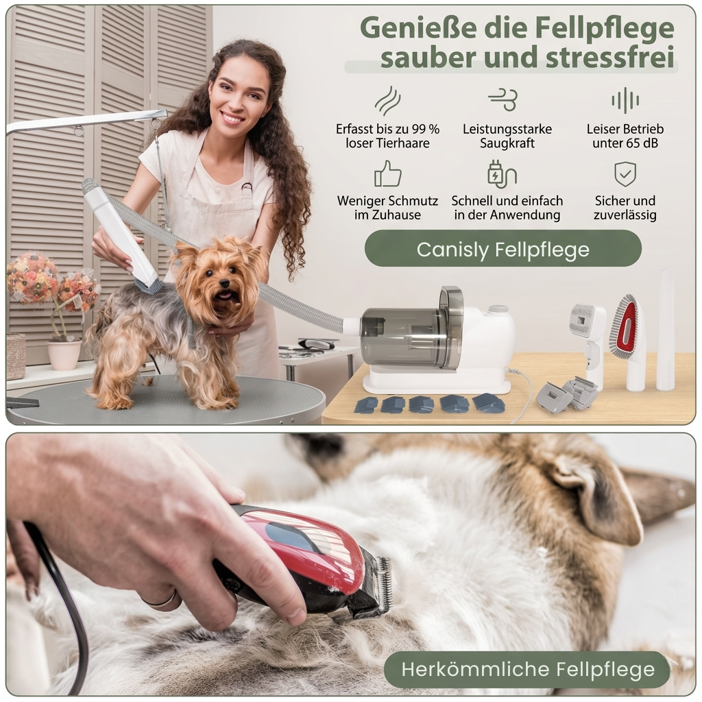 Canisly™ GroomVac – 5‑in‑1 Haustierpflege