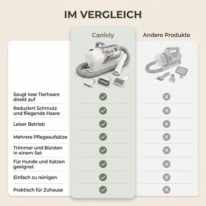 Canisly™ GroomVac – 5‑in‑1 Haustierpflege